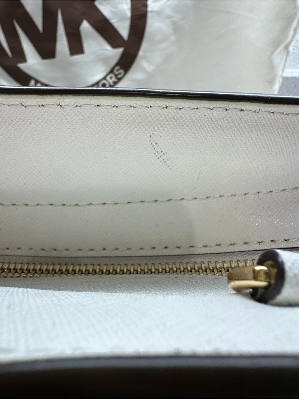 Michael Kors Black White Leather Satchel Crossbody Bag + Dust Bag